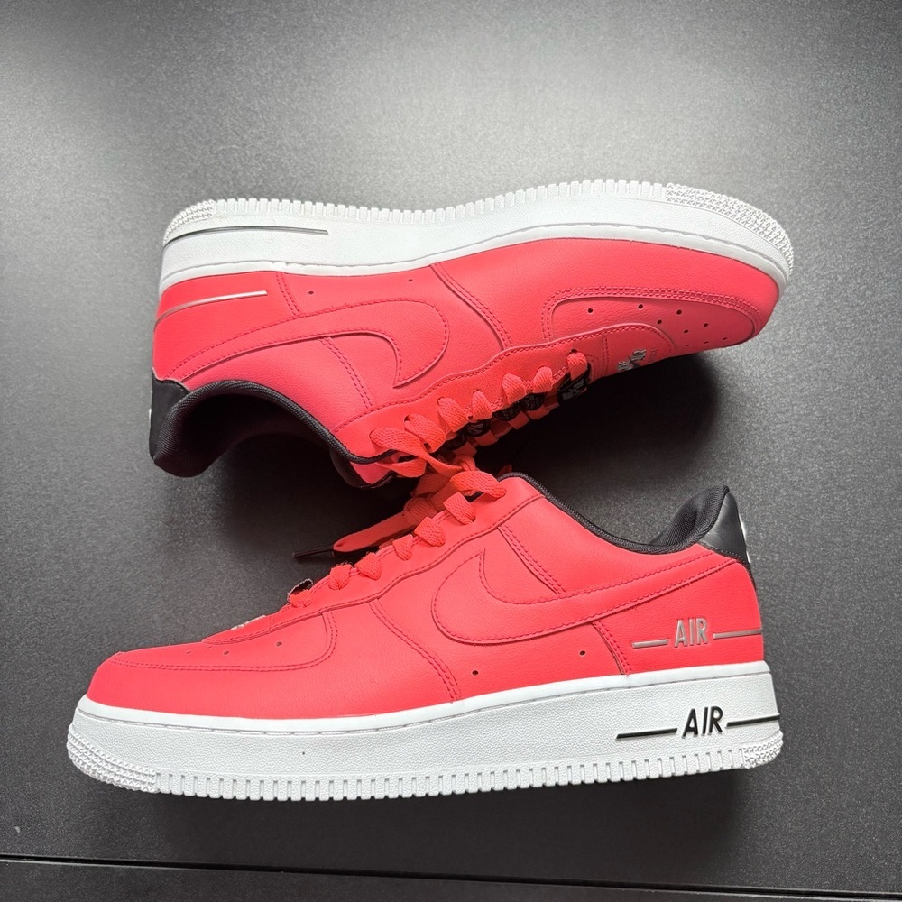 Air Force 1 '07 LV8 'Double Air Pack - Laser Crimson' Red orange Men‎ 8.5